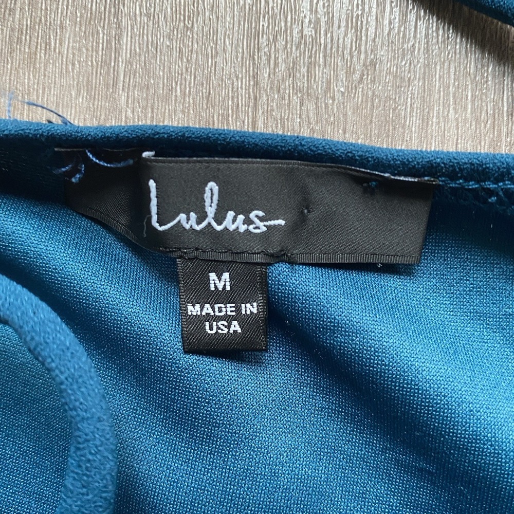 Lulus Forever Your Girl Teal Blue Bodycon Dress Size Medium Homecoming Dance - Picture 2 of 8